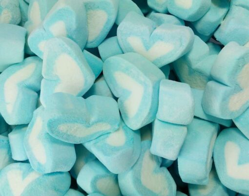 Blue Marshmallow Hearts 100g