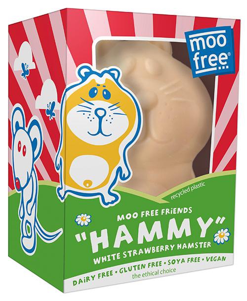 Moofree Dairy Free White Choc & Strawberry Hammy Hamster (Moofree Easter Egg Choccy Chum Surprise (Organic The Ethical Choice No Palm Oil Dairy, Glute