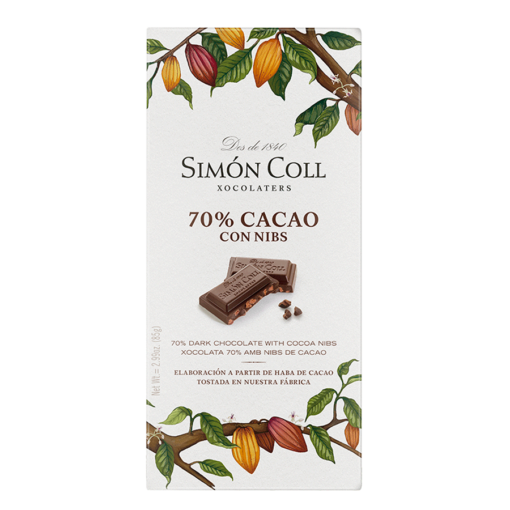 Simon Coll 70 Cacao Con Nibs 85g