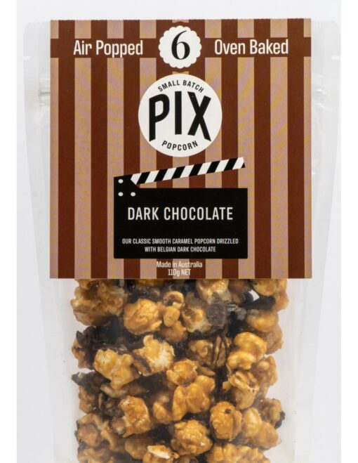 pix dark choc caramel popcorn 110g x 8