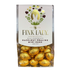 Pink Lady Milk Chocolate Hazelnut Praline Mini Eggs Bag 180g png