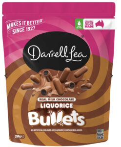 Darrell Lea MILK CHOCO LIQUORICE BULLETS 204g