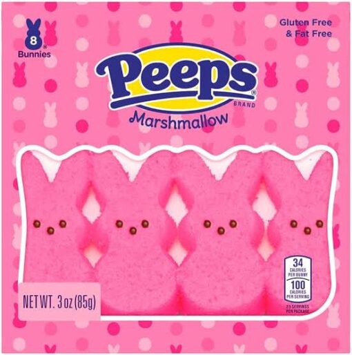 PEEPS PINK MARSHMALLOW BUNNIES 8CT