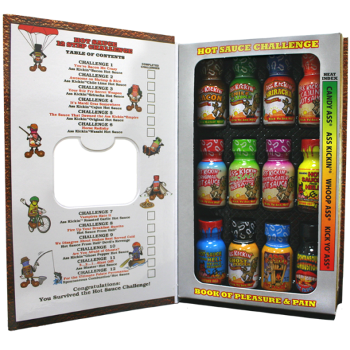 Hot Sauce Challenge Book of Pleasure & Pain 12 x 22g 1