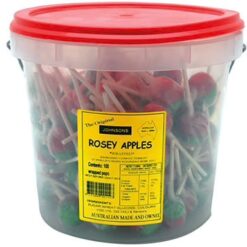 WRAPPED ROSEY APPLE LOLLYPOPS