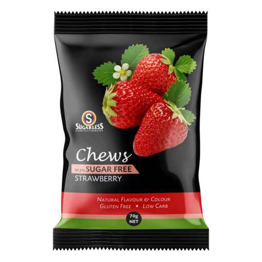 Sugarless Strawberry Chews 70g 1