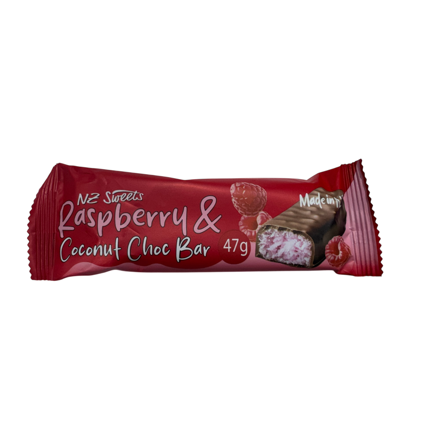 NZ Sweets Raspberry Coconut Choc Bar 47g