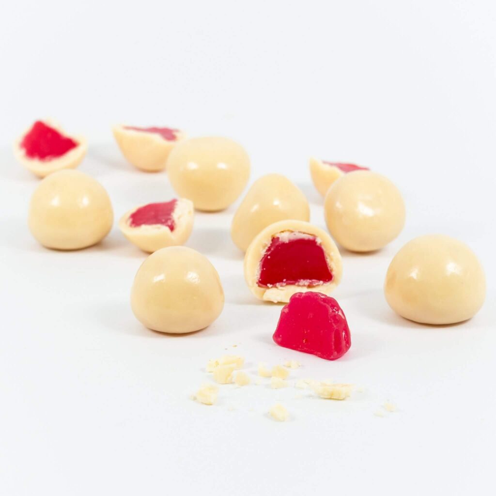Australia Raspberry Candy White Chocolate Raspberries 150g | Buy Online Australia | SweetsWorld