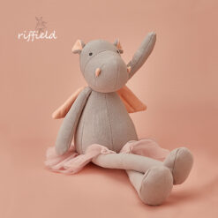 Grey Angel Hippo Plush Toy in Pink Tutu 40cm