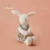 White Bunny Plush Toy in Floral Dress 45cm 2
