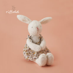 White Bunny Plush Toy in Floral Dress 45cm