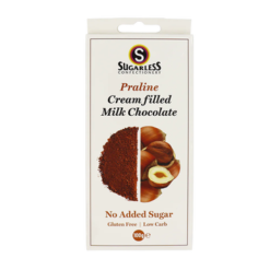 Sugarless Praline Cream filled Milk Choc Block 100g