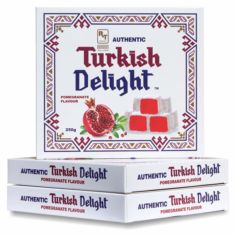 RT Authentic Turkish Delight Pomegranate 250g 1 RT Authentic Turkish Delight pomegranate flavour 250g box