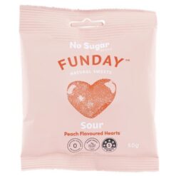 50G FUNDAY GUMMY SOUR PEACH HEART (12)