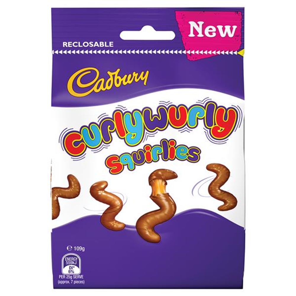 CADBURY CURLY WURLY SQUIRLIES 130G (1) 1 CADBURY CURLY WURLY SQUIRLIES 130G (1)