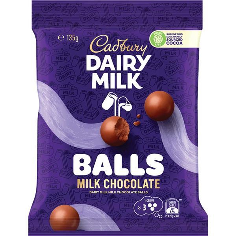 CADBURY DAIRY MILK BALLS 135G (1) 1 CADBURY DAIRY MILK BALLS 135G (1)