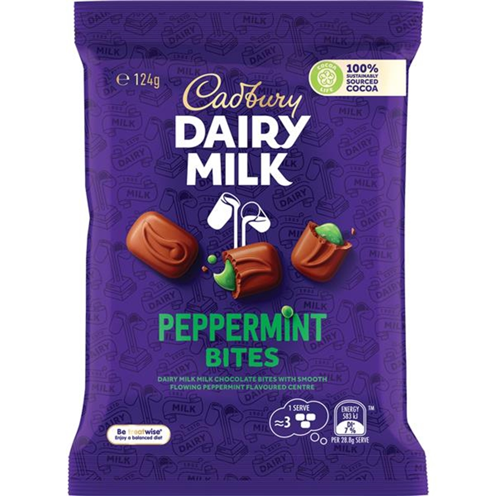 CADBURY PEPPERMINT BITES 124G (1) 1 CADBURY PEPPERMINT BITES 124G (1)