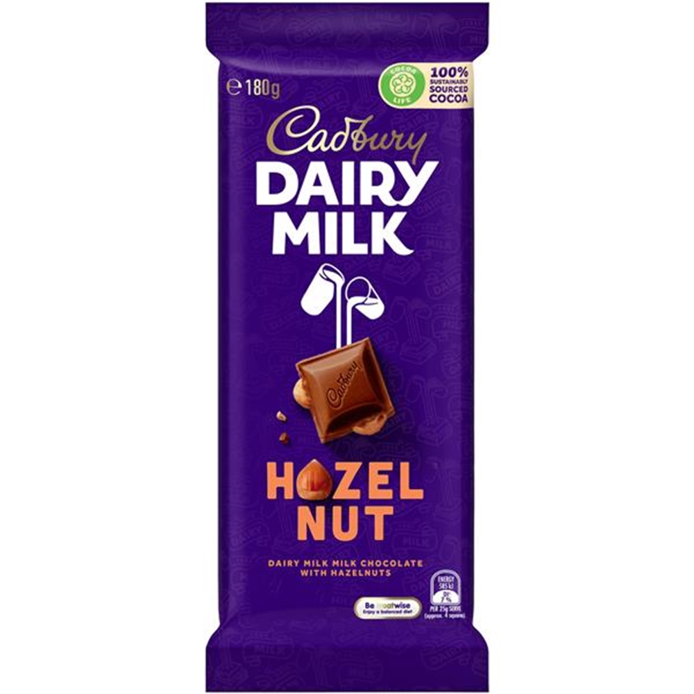 CADBURY HAZELNUT BLOCK 180G (1) 1 CADBURY HAZELNUT BLOCK 180G (1)