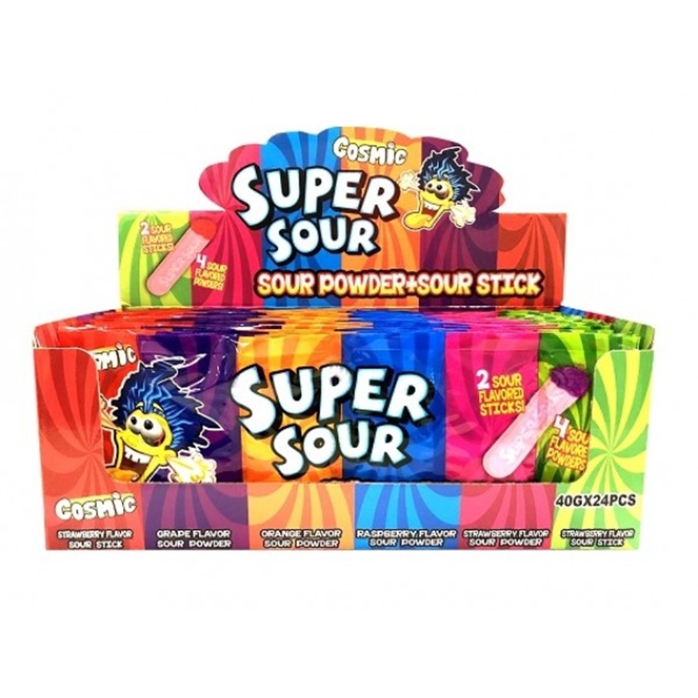 COSMIC SOUR POWDER STICK DIP 40G (24) 1 COSMIC SOUR POWDER STICK DIP 40G (24)