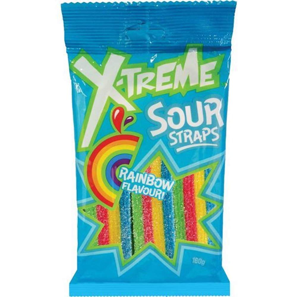 XTREME SOUR STRAPS RAINBOW 160G (12) 1 XTREME SOUR STRAPS RAINBOW 160G (12)