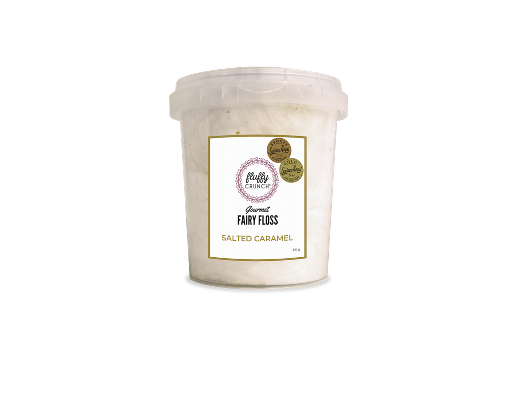 Fluffy Crunch Fairy Floss SALTED CARAMEL 50g 1 Fluffy Crunch Fairy Floss SALTED CARAMEL 50g