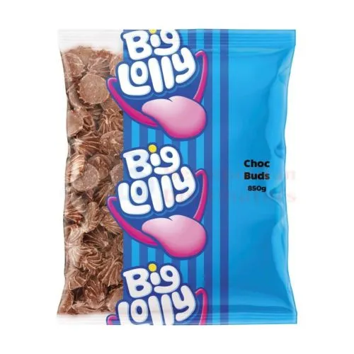 BIG LOLLY CHOC BUDS 850G 1 BIG LOLLY CHOC BUDS