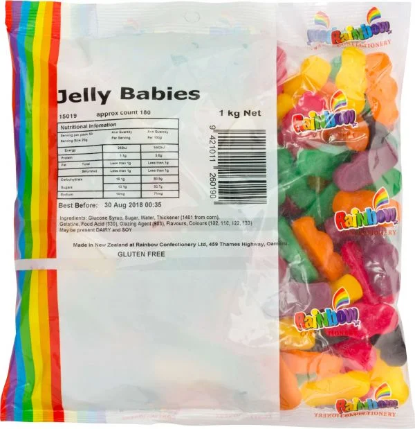 Rainbow Jelly Babies1kg 1 Rainbow Jelly Babies