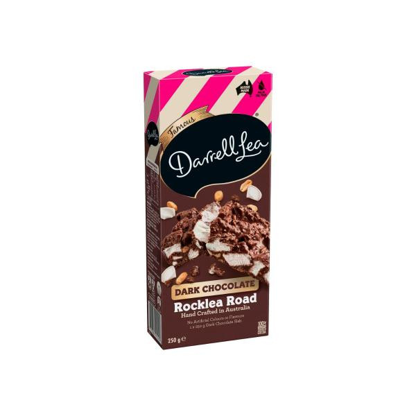 Darrell Lea Rocklea Road DARK CHOC 250G 1 Darrell Lea Rocklea Road dark chocolate 250g bar