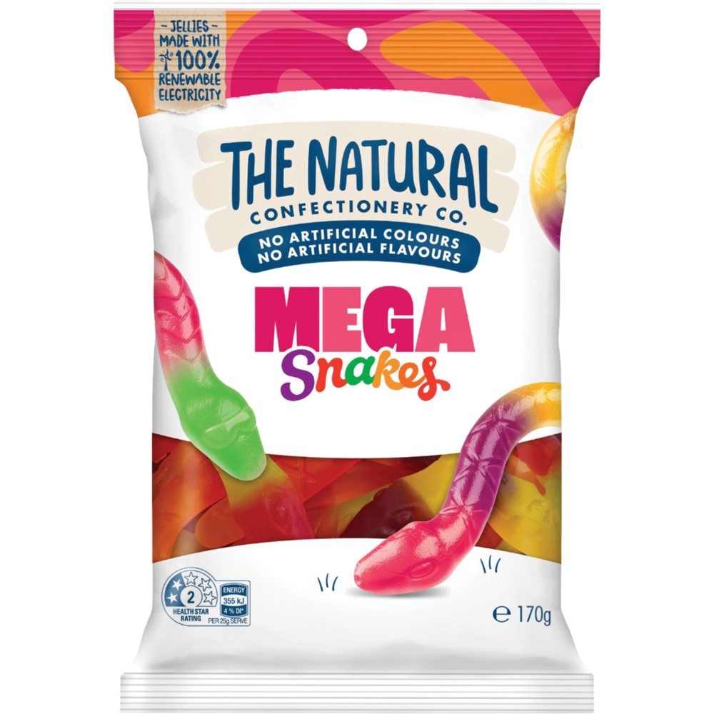 Natural Confectionery Co. Mega Snake 180g (Box of 16) 1 Natural Confectionery Co. Mega Snake 180g (Box of 16)