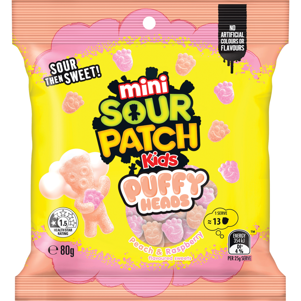 Sour Patch Kids Puffy Heads (Box of 20) 1 Sour Patch Kids Puffy Heads (Box of 20)