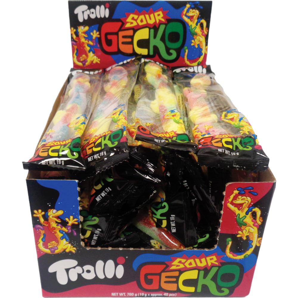 Trolli Sour Gecko 19g (Box of 40) 1 Trolli Sour Gecko 19g (Box of 40)