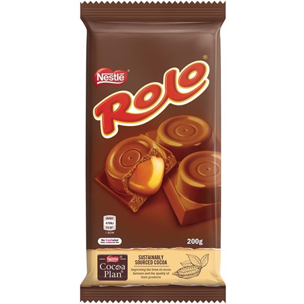 Nestle Rolo Chocolate Block 200g (Box of 12) 1 Nestle Rolo Chocolate Block 200g (Box of 12)