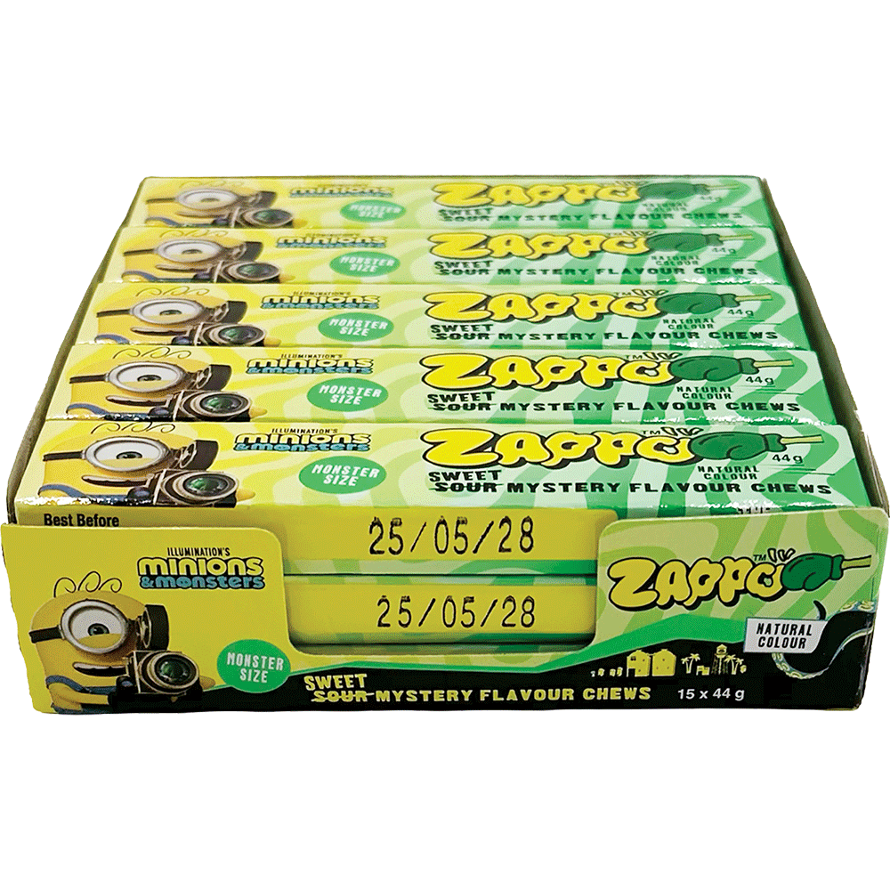 Zappo Minions Mystery Flavour 44g (Box of 15) 1 Zappo Minions Mystery Flavour 44g (Box of 15)