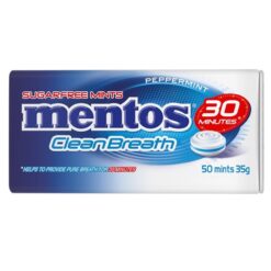 Mentos Clean Breath Freshener Peppermint 35g (Box of 12)