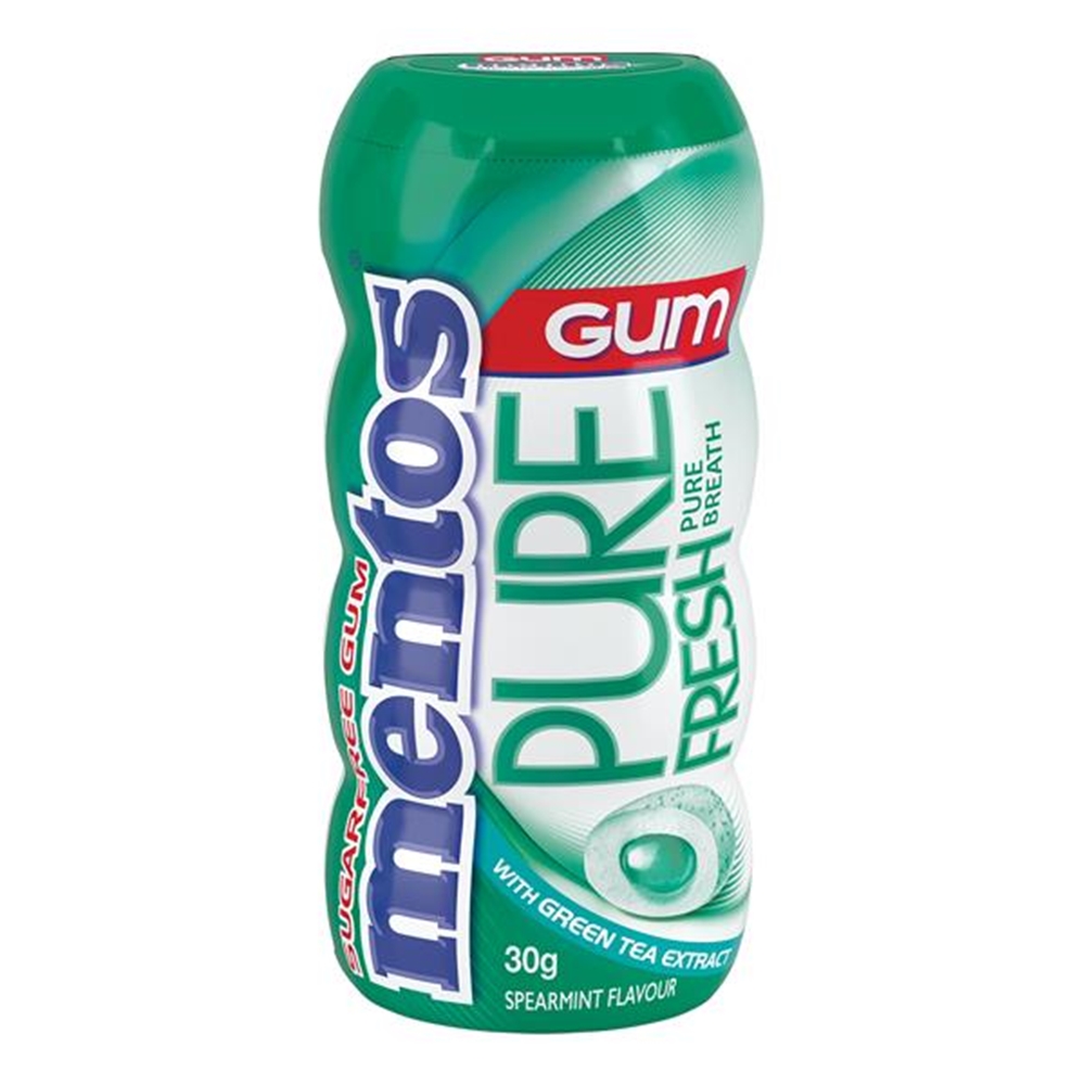 Mentos Pure Fresh Gum Spearmint Bottle 30g (Box of 10) 1 Mentos Pure Fresh Gum Spearmint Bottle 30g (Box of 10)