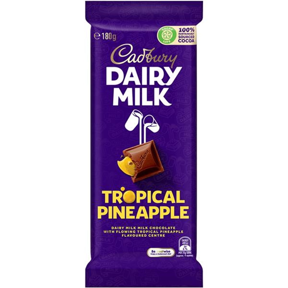 Cadbury Tropical Pineapple Block 180g (Box of 15) 1 Cadbury Tropical Pineapple Block 180g (Box of 15)