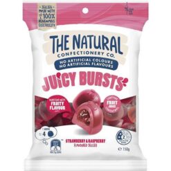 Natural Confectionery Co. Juicy Burst Strawberry & Raspberry 150g (Box of 12)