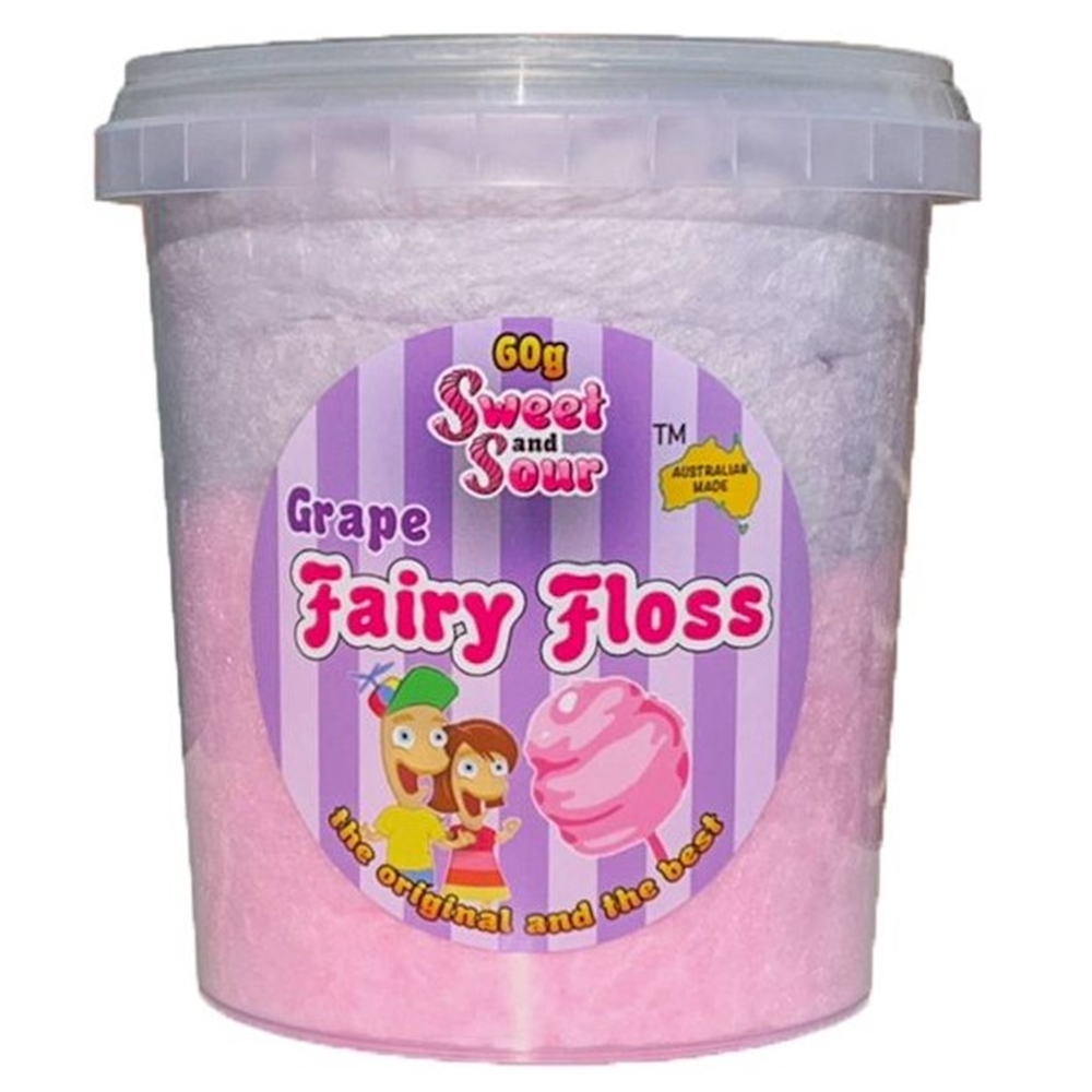 Sweet & Sour Fairy Floss Grape 60g 1 Sweet & Sour Fairy Floss Grape 60g