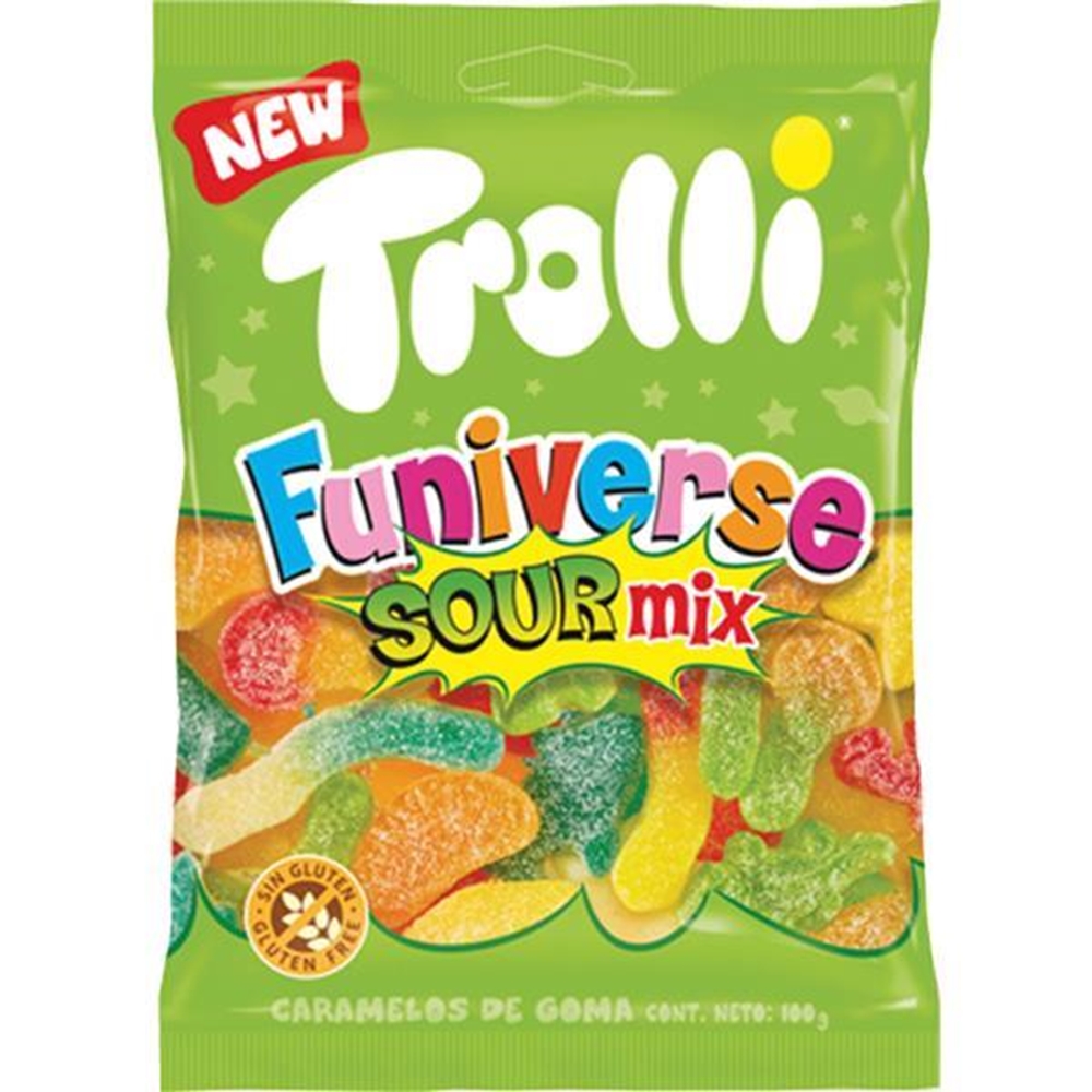 Trolli Funiverse Sour Mix 100g (Box of 12) 1 Trolli Funiverse Sour Mix 100g (Box of 12)