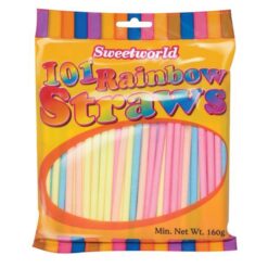 Sweetworld Rainbow Straws 160g (Box of 8)