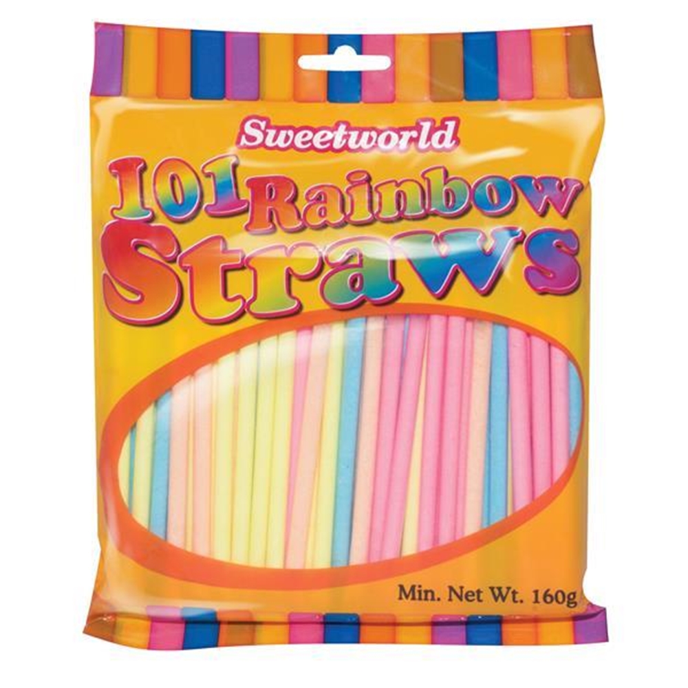 Sweetworld Rainbow Straws 160g (Box of 8) 1 Sweetworld Rainbow Straws 160g (Box of 8)