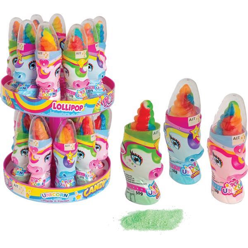 Unicorn Lollipop Dipper 50g (Box of 18) 1 Unicorn Lollipop Dipper 50g (Box of 18)