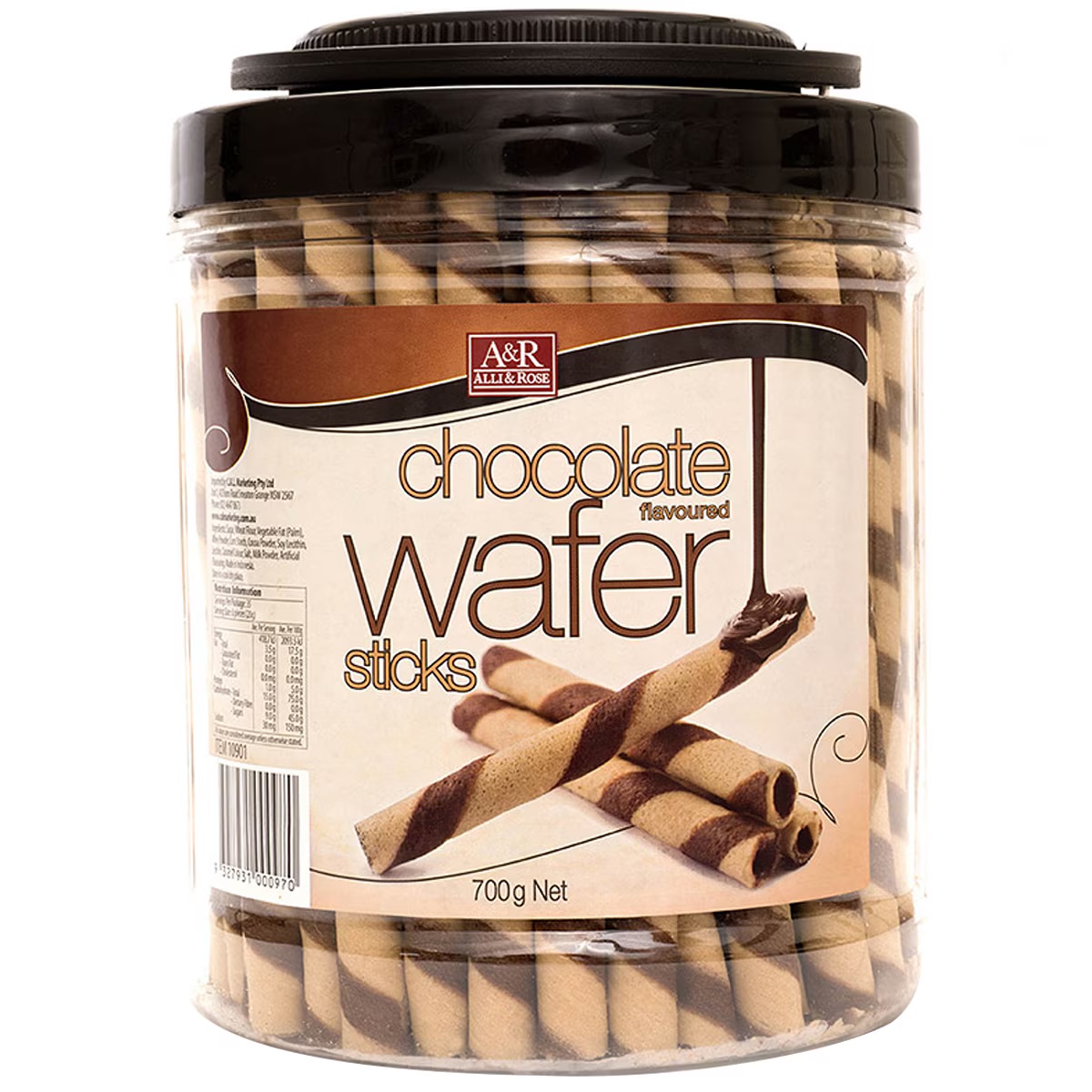 Alli & Rose Chocolate Wafer Sticks 700g 1 Alli & Rose Chocolate Wafer Sticks 700g