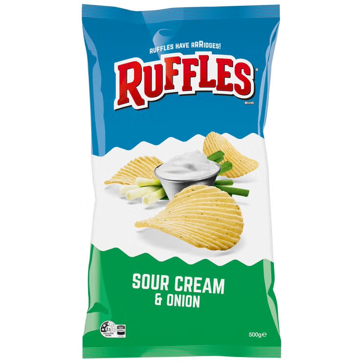 Ruffles Sour Cream & Onion 500g 1 Ruffles Sour Cream & Onion 500g