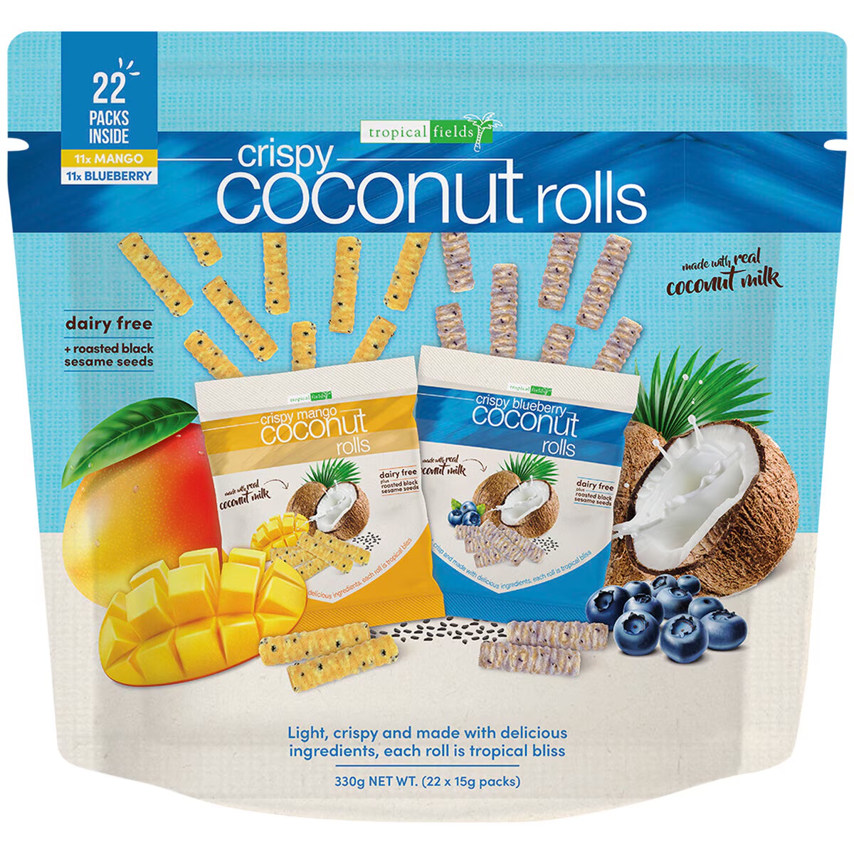Tropical Fields Coconut Rolls Multipack 22 x 15g 1 Tropical Fields Coconut Rolls Multipack 22 x 15g