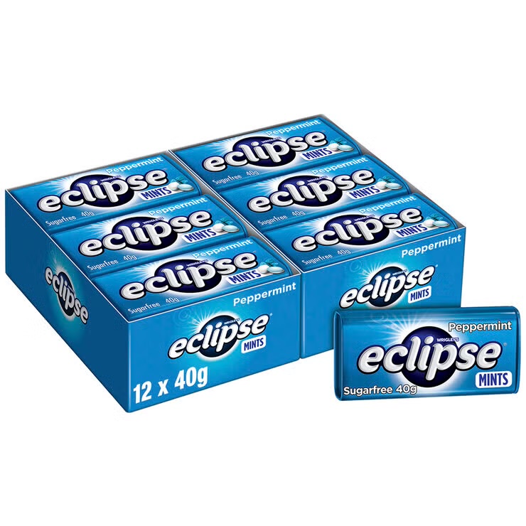 Wrigley's Eclipse Sugarfree Peppermint Mints 12 x 40g 1 Wrigley's Eclipse Sugarfree Peppermint Mints 12 x 40g