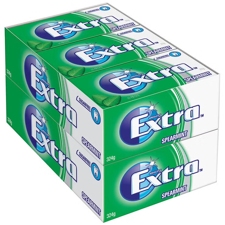 Wrigley's Extra Sugarfree Spearmint Gum 24 x 27g 1 Wrigley's Extra Sugarfree Spearmint Gum 24 x 27g