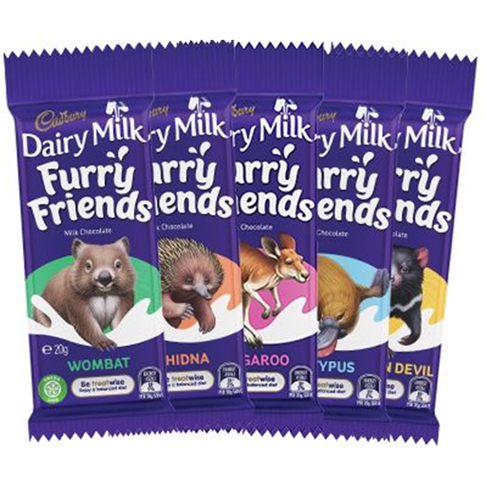 Cadbury Furry Friend Bar 20g (Box of 72) 1 Cadbury Furry Friend Bar 20g (Box of 72)