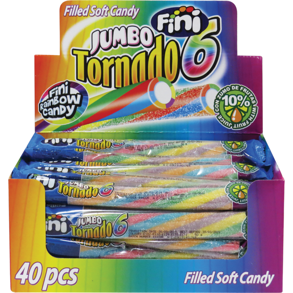 Fini Jumbo Tornado Bar (Box of 40) 1 Fini Jumbo Tornado Bar (Box of 40)