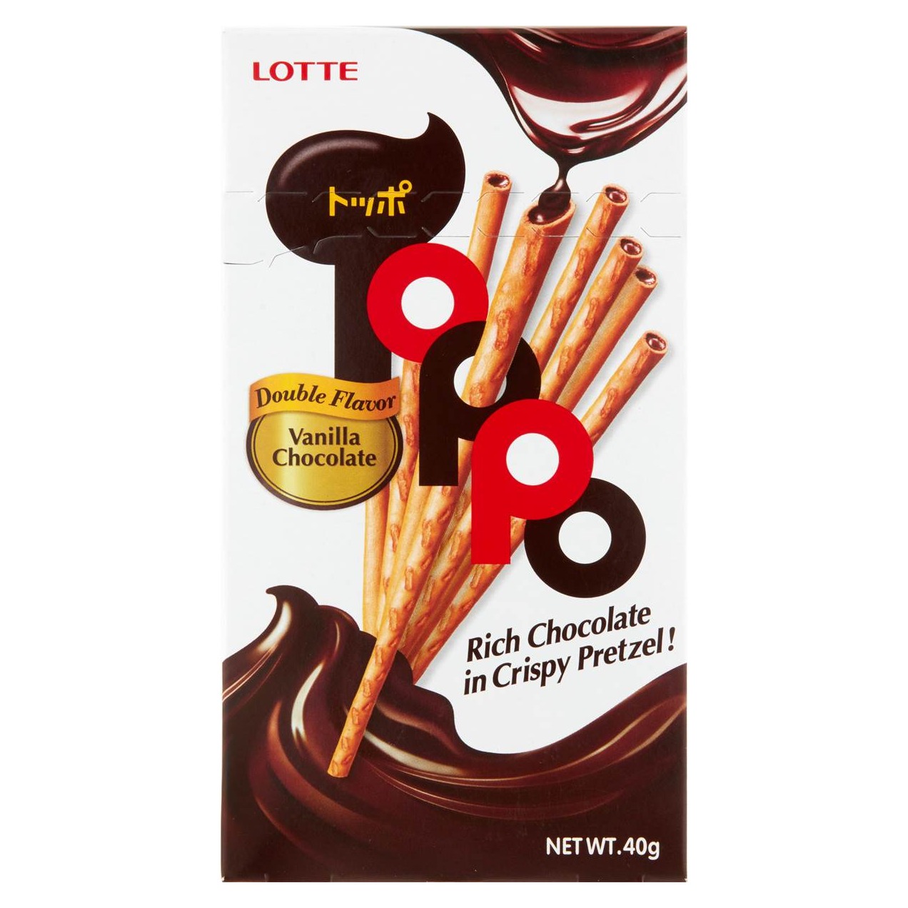 Lotte Toppo Vanilla Chocolate Pretzel 40g 1 Lotte Toppo Vanilla Chocolate Pretzel 40g